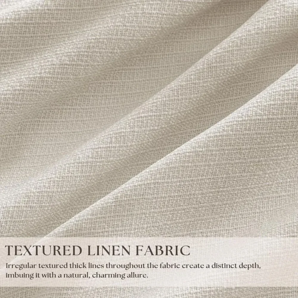 Brand New Twodrapes Cream Ivory 100-Inch Blackout Linen Curtains